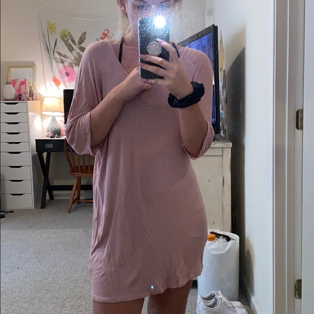 pink t shirt dress